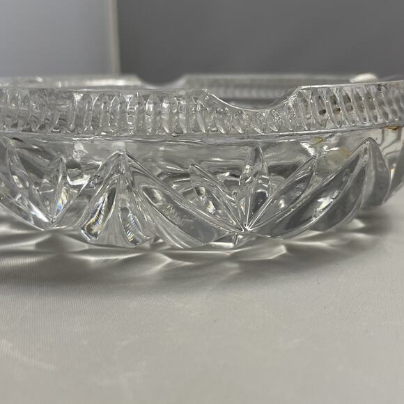 Vintage Crystal Cut Clear Glass Cigar Cigarette Ashtray 5‎ 1/2” Heavy - Picture 3 of 5